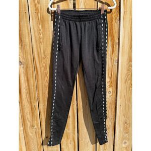 VS PINK Black White Monogram Tapered Jogger Elastic Waist Pocketed Zip Ankles XS